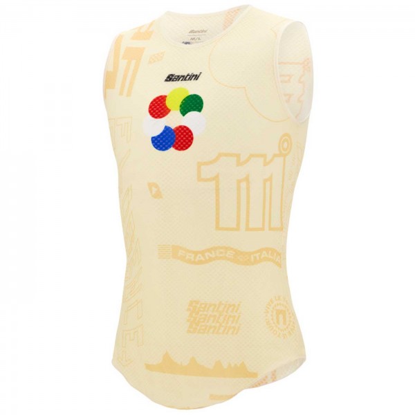 Heren Santini Tour de France 2024 Mouwloze Wielerbasislaag - Grand Départ