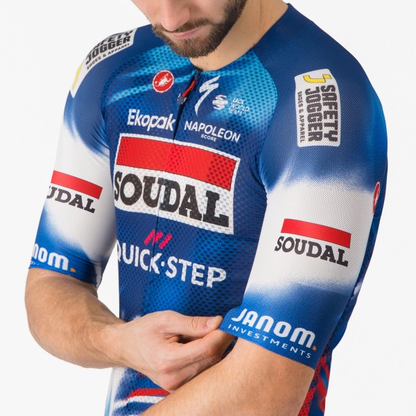 Heren Fietskleding Castelli Soudal Quick-Step 2025 Climber's A/C Shirt Heren Fietskleding Castelli Soudal Quick-Step 2025 Climber's A/C Shirt