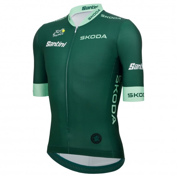 Heren Fietskleding Santini Green Tour de France 2025 officieel shirt