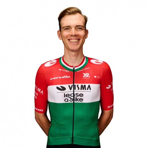 Heren Team Visma Lease a Bike 2025 Shirt - Hongaars Kampioen