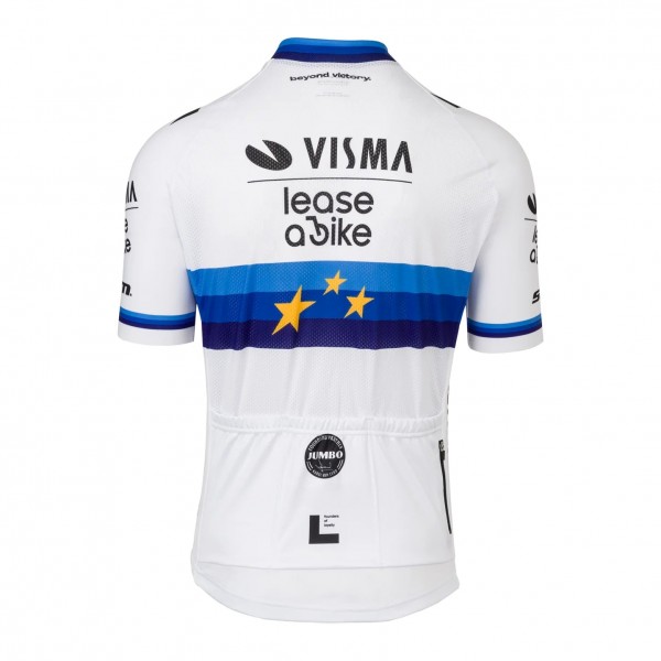 Heren Fietskleding Team Visma Lease a Bike 2025 Europees kampioenstrui Heren Fietskleding Team Visma Lease a Bike 2025 Europees kampioenstrui