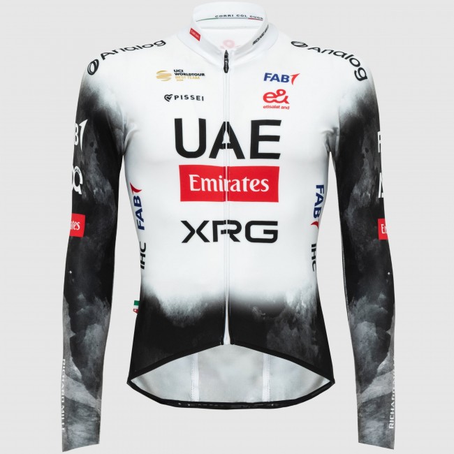Heren UAE Team Emirates 2025 Primapelle Pissei shirt met lange mouwen Heren UAE Team Emirates 2025 Primapelle Pissei shirt met lange mouwen