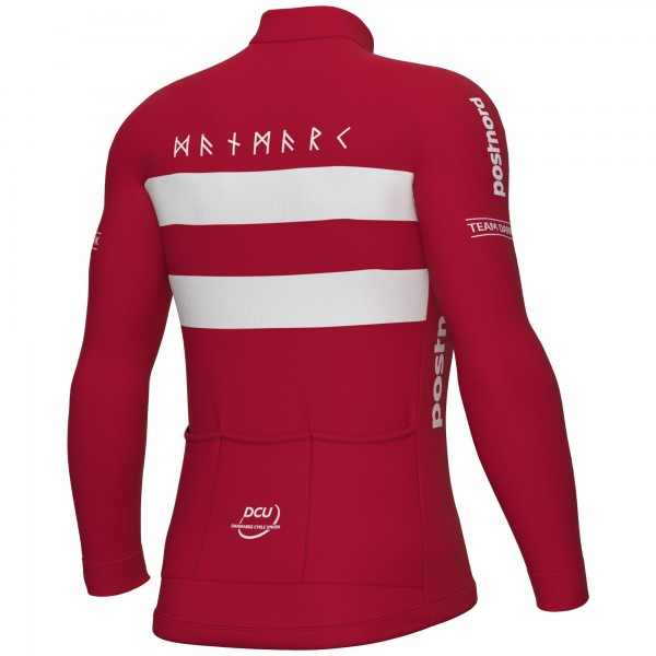 Heren Fietskleding Ale Deens nationaal elftal 2025 shirt met lange mouwen