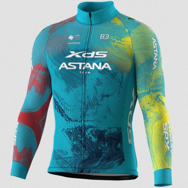 Heren Fietskleding Biemme XDS Astana 2025 shirt met lange mouwen