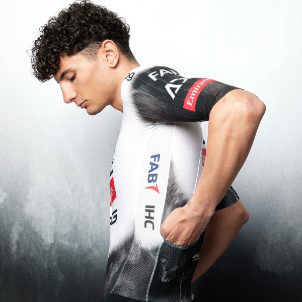 Heren UAE Team Emirates 2025 Hybrid Pissei bodysuit Heren UAE Team Emirates 2025 Hybrid Pissei bodysuit