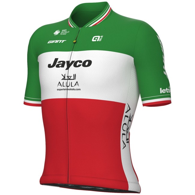 Team Jayco AlUla Italiaans kampioen 2023 wielershirt met korte mouwen - ALE professioneel wielerteam Team Jayco AlUla Italiaans kampioen 2023 wielershirt met korte mouwen - ALE professioneel wielerteam