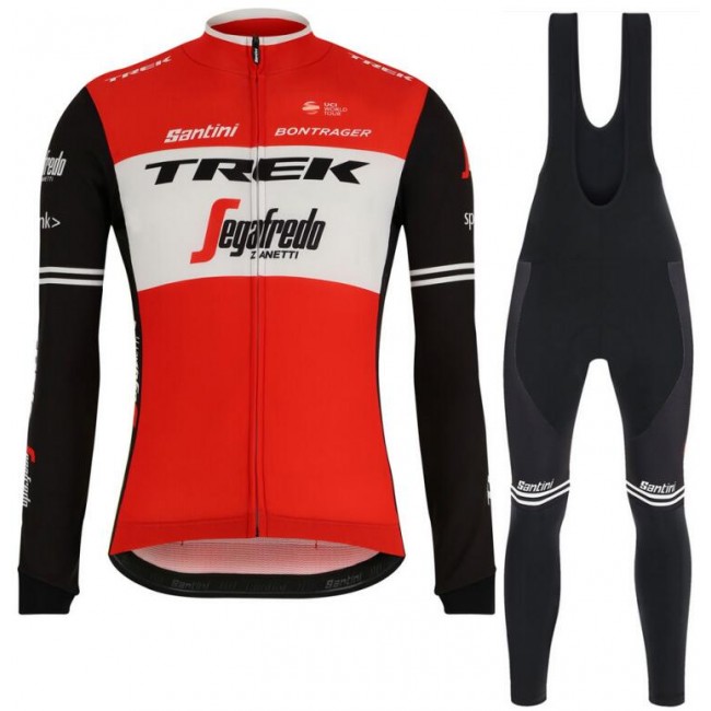 Trek Segafredo 2019 Rood Fietskleding Set Wielershirt Lange Mouw+Lange Fietsbroeken Bib Trek Segafredo 2019 Rood Fietskleding Set Wielershirt Lange Mouw+Lange Fietsbroeken Bib