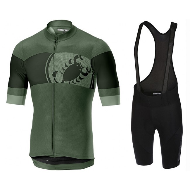 2019 Casteli Ruota Groen Fietskleding Set Fietsshirt Met Korte Mouwen+Korte Koersbroek Bib 956UCID 2019 Casteli Ruota Groen Fietskleding Set Fietsshirt Met Korte Mouwen+Korte Koersbroek Bib 956UCID