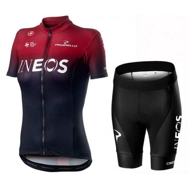 2019 INEOS Team Rood Dames's Fietskleding Set Wielershirt Korte Mouw+Korte Fietsbroeken Bib 431VEUM 2019 INEOS Team Rood Dames's Fietskleding Set Wielershirt Korte Mouw+Korte Fietsbroeken Bib 431VEUM