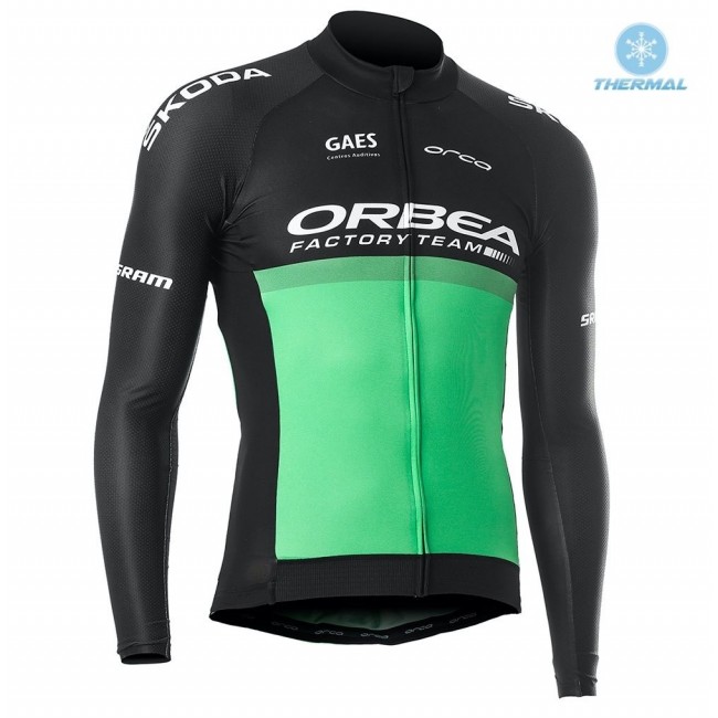 2019 Orbea Factory Racing Groen Thermal Wielershirt Lange Mouw 325SUMU 2019 Orbea Factory Racing Groen Thermal Wielershirt Lange Mouw 325SUMU