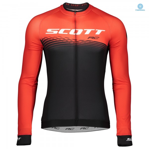 2019 Scott RC Rood-Zwart Thermal Wielershirt Lange Mouw 276ZETH