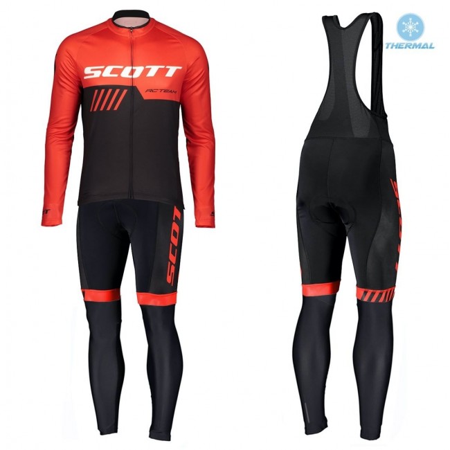 2019 Scott RC Team Zwart-Rood Thermal Fietskleding Set Wielershirts Lange Mouw+Lange Wielrenbroek Bib 853LAQT 2019 Scott RC Team Zwart-Rood Thermal Fietskleding Set Wielershirts Lange Mouw+Lange Wielrenbroek Bib 853LAQT