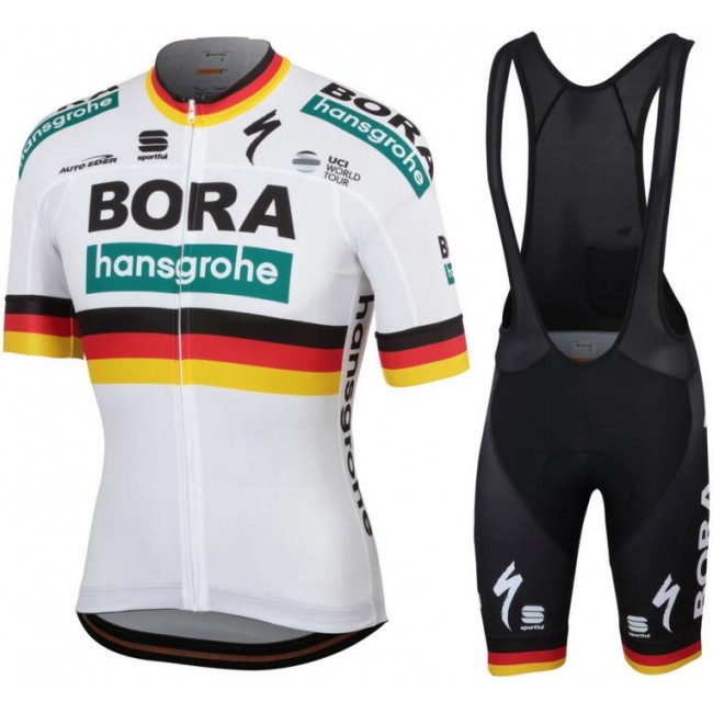 Bora Hansgrohe 2019 German Champion Fietskleding Set Wielershirt Korte Mouw+Korte Fietsbroeken Bib Bora Hansgrohe 2019 German Champion Fietskleding Set Wielershirt Korte Mouw+Korte Fietsbroeken Bib