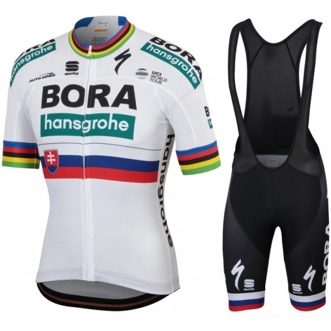 Bora Hansgrohe 2019 Slovak Champion Fietskleding Set Wielershirt Korte Mouw+Korte Fietsbroeken Bib Bora Hansgrohe 2019 Slovak Champion Fietskleding Set Wielershirt Korte Mouw+Korte Fietsbroeken Bib
