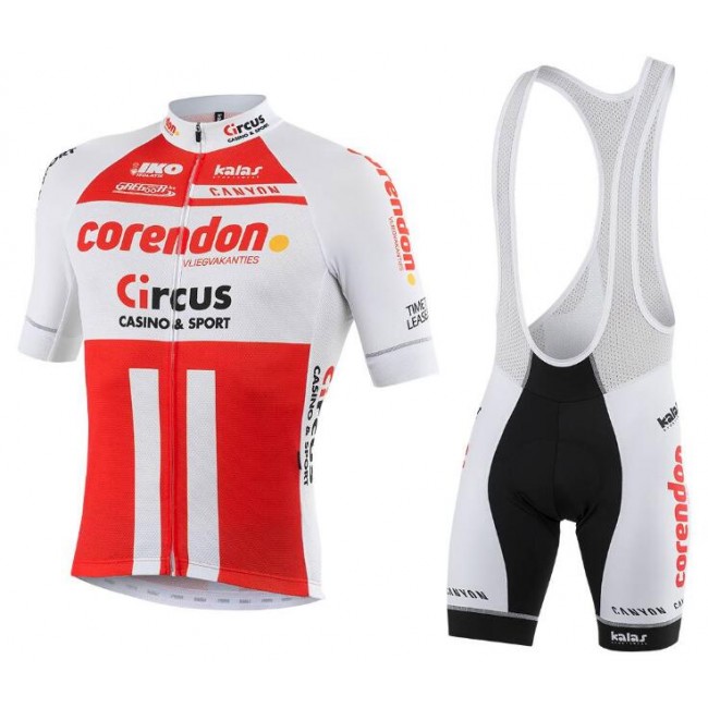 Corendon Circus 2019 Fietskleding Set Wielershirt Korte Mouw+Korte Fietsbroeken Bib Corendon Circus 2019 Fietskleding Set Wielershirt Korte Mouw+Korte Fietsbroeken Bib