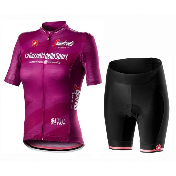 2020 GIRO D'ITALIA Maglia Ciclamino Dames Fietskleding Set Wielershirt Korte Mouw+Korte Fietsbroeken Bib 926LWYB
