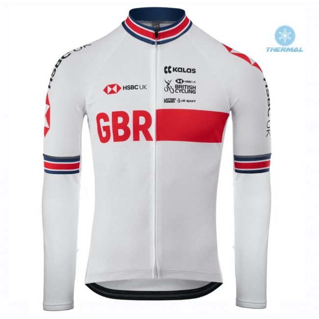 2020 Kalas GBR Country Team Wit Thermal Wielershirt Lange Mouw 248UPYR 2020 Kalas GBR Country Team Wit Thermal Wielershirt Lange Mouw 248UPYR