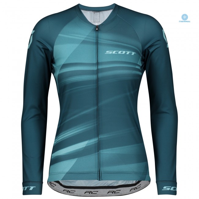 2020 Scott RC Pro Blauw Dames's Thermal Wielershirt Lange Mouw 387METY 2020 Scott RC Pro Blauw Dames's Thermal Wielershirt Lange Mouw 387METY
