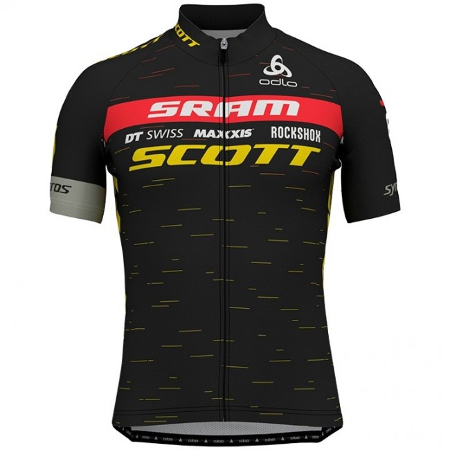 2020 Scott Sram Zwart-Geel Wielershirt Korte Mouw 947XTZS 2020 Scott Sram Zwart-Geel Wielershirt Korte Mouw 947XTZS