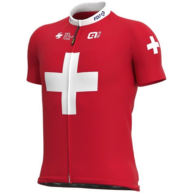 2020 Team FDJ Swiss Champion Wielershirt Korte Mouw 116JBNS 2020 Team FDJ Swiss Champion Wielershirt Korte Mouw 116JBNS