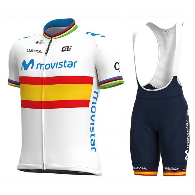 2020 Team Movistar Spain Champion Fietskleding Set Fietsshirt Met Korte Mouwen+Korte Koersbroek Bib 383OXNM 2020 Team Movistar Spain Champion Fietskleding Set Fietsshirt Met Korte Mouwen+Korte Koersbroek Bib 383OXNM