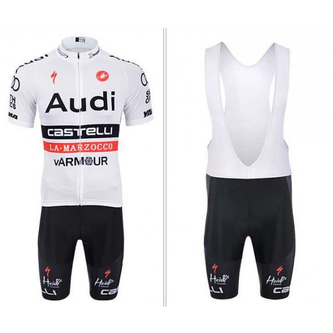 2015 AUDI Fietskleding Set Fietsshirt Met Korte Mouwen+Korte Koersbroek Wit 2015 AUDI Fietskleding Set Fietsshirt Met Korte Mouwen+Korte Koersbroek Wit