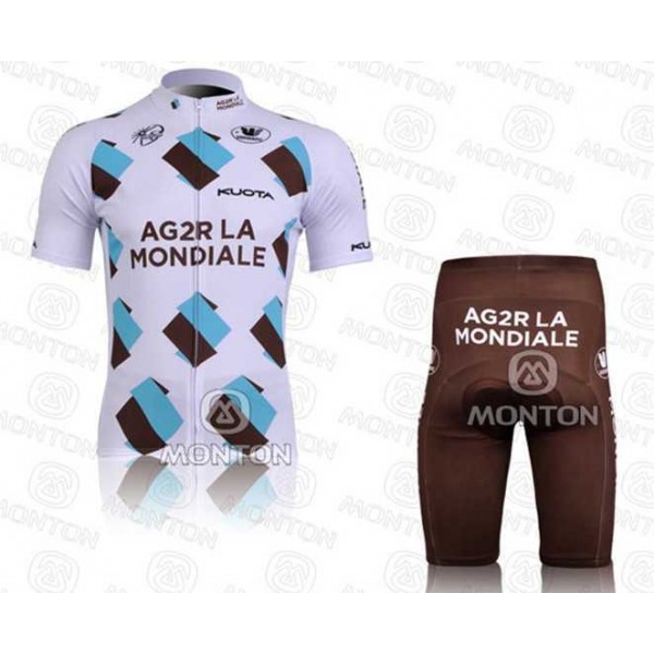 Ag2r La Mondiale Wielerkleding Set Wielershirts Korte+Korte Fietsbroeken
