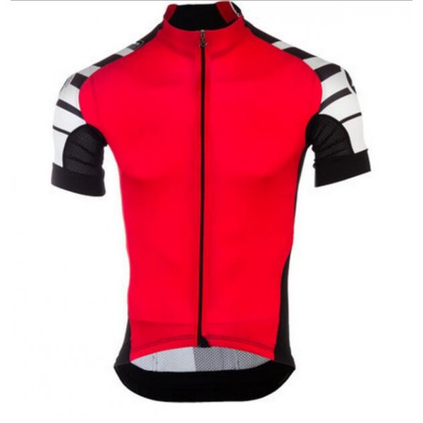 2016 ASSOS Wielershirt Korte Mouw Zwart Rood Wit