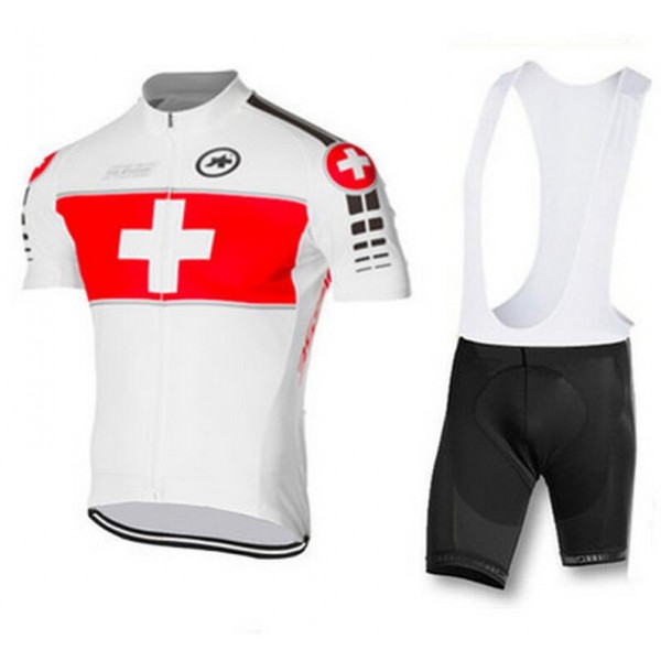 2016 ASSOS Fietskleding Set Fietsshirt Met Korte Mouwen+Korte Koersbroek Rood Wit