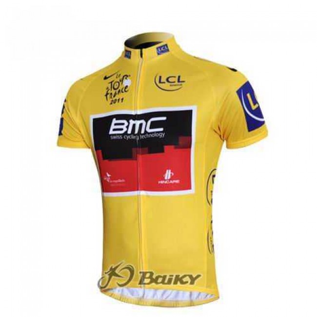 BMC 2011 Tour De France Wielershirt Met Korte Mouwen Geel BMC 2011 Tour De France Wielershirt Met Korte Mouwen Geel