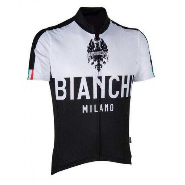 2016 BIANCHI-MILANO NALON Wielershirt Korte Mouw Zwart Wit
