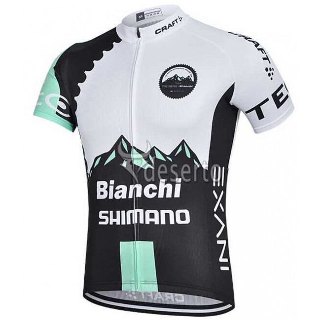 2015 Bianchi Shimano Wielershirt Met Korte Mouwen 2015 Bianchi Shimano Wielershirt Met Korte Mouwen