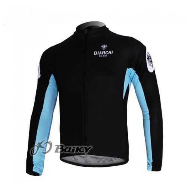 Bianchi Pro Team Wielershirts Lange Mouwen Zwart Blauw Bianchi Pro Team Wielershirts Lange Mouwen Zwart Blauw