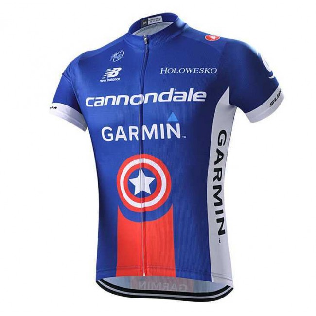 2015 Garmin Cannondale Wielershirt Met Korte Mouwen Blauw 2015 Garmin Cannondale Wielershirt Met Korte Mouwen Blauw
