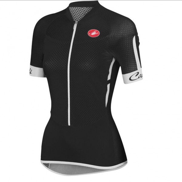 2016 Castelli Vrouwen Anima Wielershirt Korte Mouw Zwart Wit