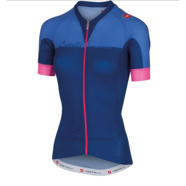 2016 Castelli Vrouwen Aero Wielershirt Korte Mouw Blauw