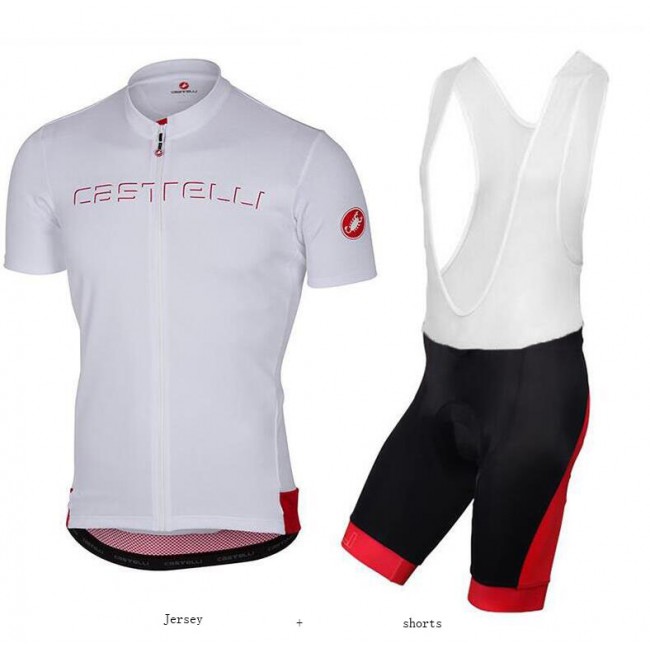 2017 Castelli Fietskleding Set Fietsshirt Met Korte Mouwen+Korte Koersbroek Wit 2017 Castelli Fietskleding Set Fietsshirt Met Korte Mouwen+Korte Koersbroek Wit