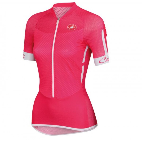 2016 Castelli Vrouwen Climbers Wielershirt Korte Mouw Rood