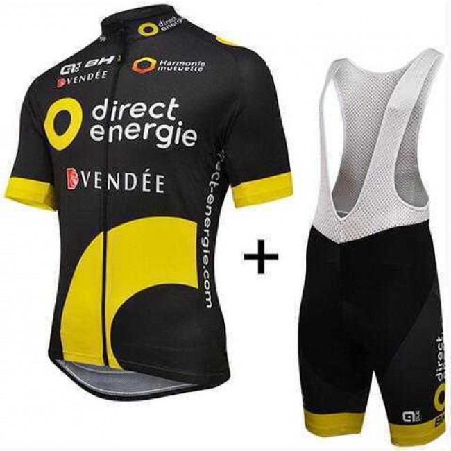 2016 DIRECT ENERGIE Fietskleding Set Fietsshirt Met Korte Mouwen+Korte Koersbroek 2016 DIRECT ENERGIE Fietskleding Set Fietsshirt Met Korte Mouwen+Korte Koersbroek