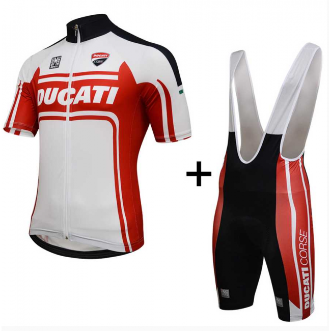 2016 Ducati Fietskleding Set Fietsshirt Met Korte Mouwen+Korte Koersbroek Rood Wit 2016 Ducati Fietskleding Set Fietsshirt Met Korte Mouwen+Korte Koersbroek Rood Wit
