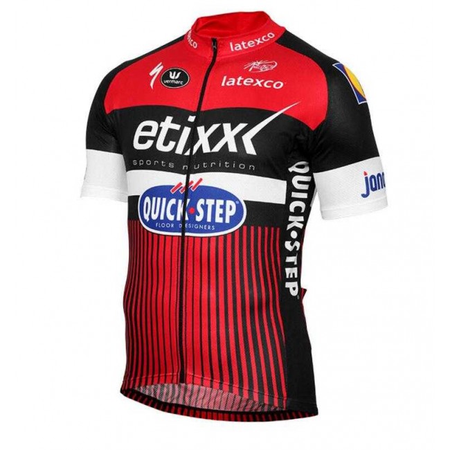 2016 Etixx Quick Step Wielershirt Met Korte Mouwen Rood 2016 Etixx Quick Step Wielershirt Met Korte Mouwen Rood