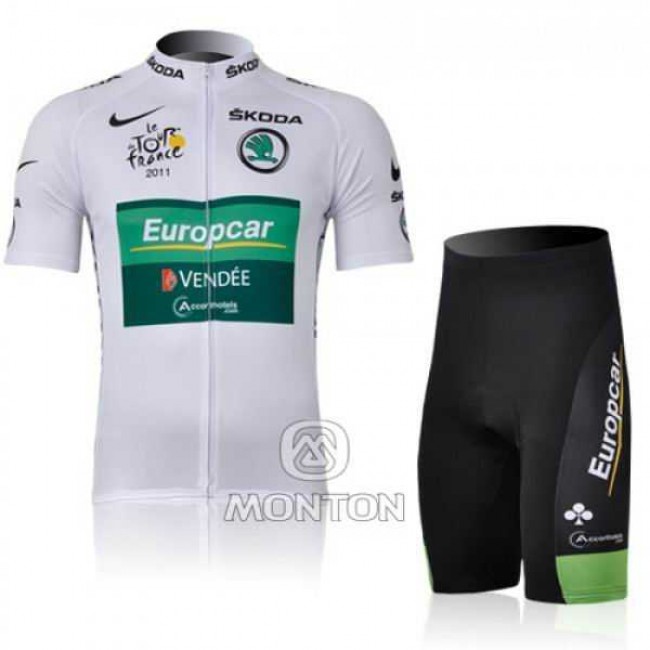 Europcar Pro Team Vendee Fietskleding Wielershirts Korte+Korte Fietsbroeken Wit Europcar Pro Team Vendee Fietskleding Wielershirts Korte+Korte Fietsbroeken Wit