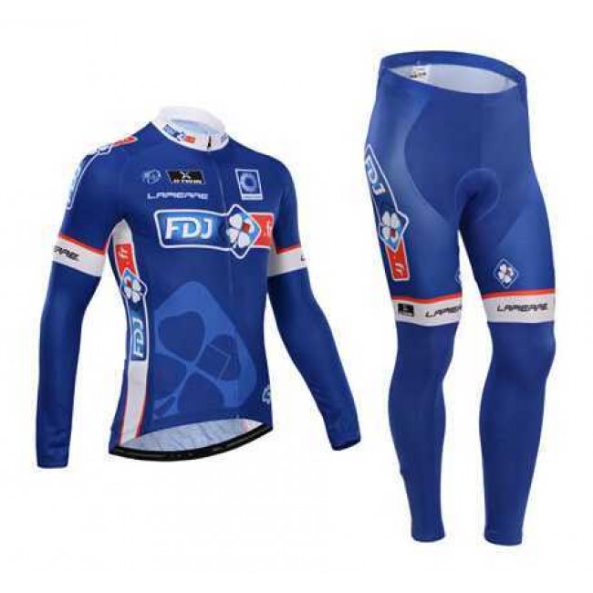 FDJ.Fr 2014 Wielerkleding Set Wielershirt Lange Mouw+Lange Fietsbroeken Blauw FDJ.Fr 2014 Wielerkleding Set Wielershirt Lange Mouw+Lange Fietsbroeken Blauw