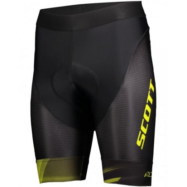 Wielerkleding Profteams 2020 SCOTT RC Pro+++ Fietsbroek Kortezwart/Giallo