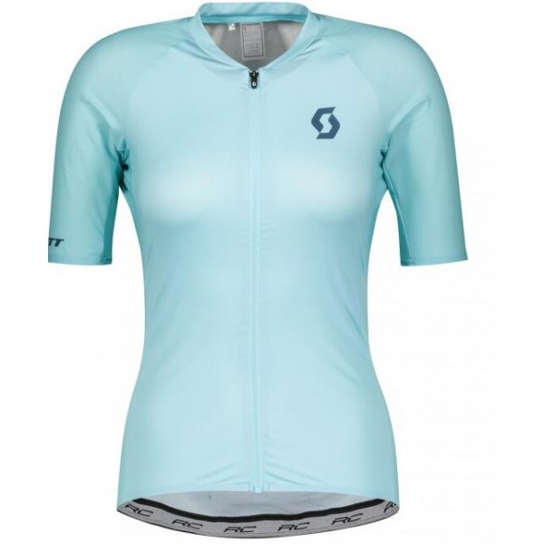 Wielerkleding Profteams 2020 Dames SCOTT RC Premium Wielershirt Met Korte Mouwen Blauw