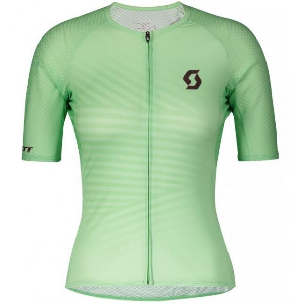Wielerkleding Profteams 2020 Dames SCOTT RC Premium Climber Wielershirt Met Korte Mouwen Groen