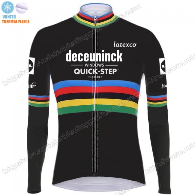 Winter Thermal Fleece Deceuninck Quick Step 2020 UCI World Champion Wielershirts Lange Mouwen PFALS Winter Thermal Fleece Deceuninck Quick Step 2020 UCI World Champion Wielershirts Lange Mouwen PFALS