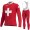 Swiss FDJ 2020 Fietskleding Set Wielershirts Lange Mouw+Lange Wielrenbroek Bib KDFVQ