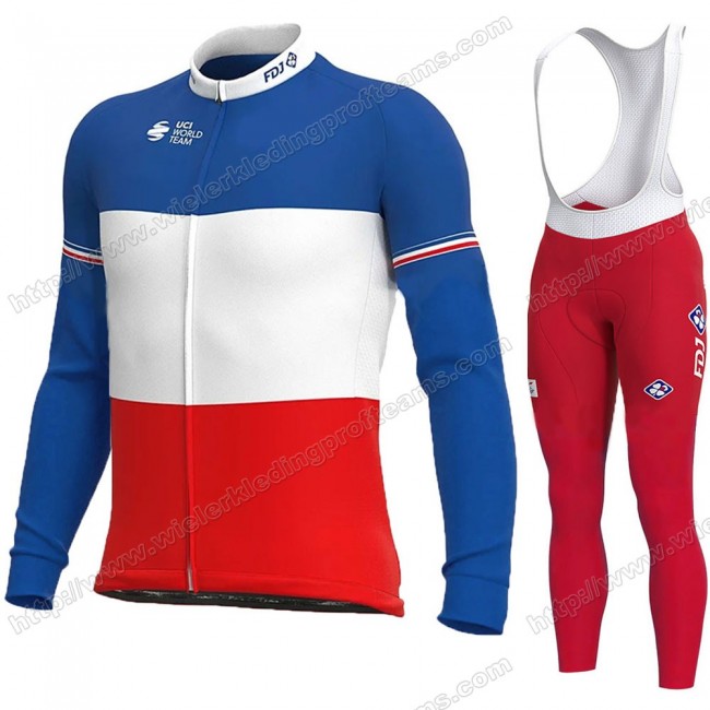 France FDJ 2020 Fietskleding Set Wielershirts Lange Mouw+Lange Wielrenbroek Bib DSBCX France FDJ 2020 Fietskleding Set Wielershirts Lange Mouw+Lange Wielrenbroek Bib DSBCX