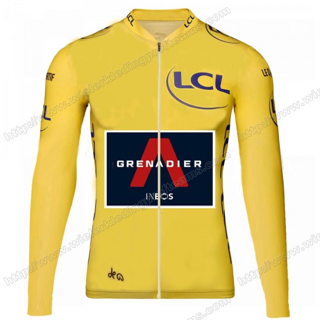 Team INEOS Grenadier Tour De France 2020 Men Wielershirts Lange Mouwen Yellow BXRKZ Team INEOS Grenadier Tour De France 2020 Men Wielershirts Lange Mouwen Yellow BXRKZ
